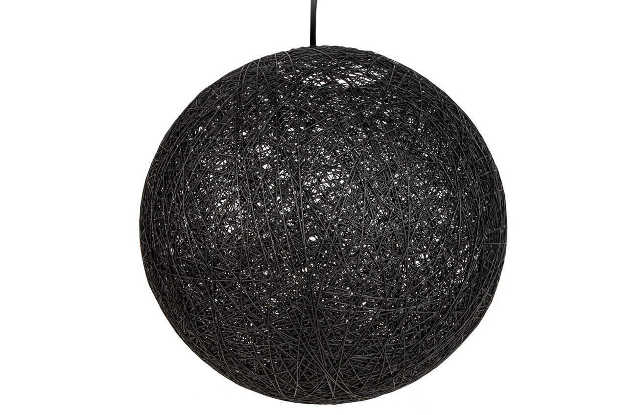 Moebel Living Černé závěsné kulaté světlo Moon 45 cm